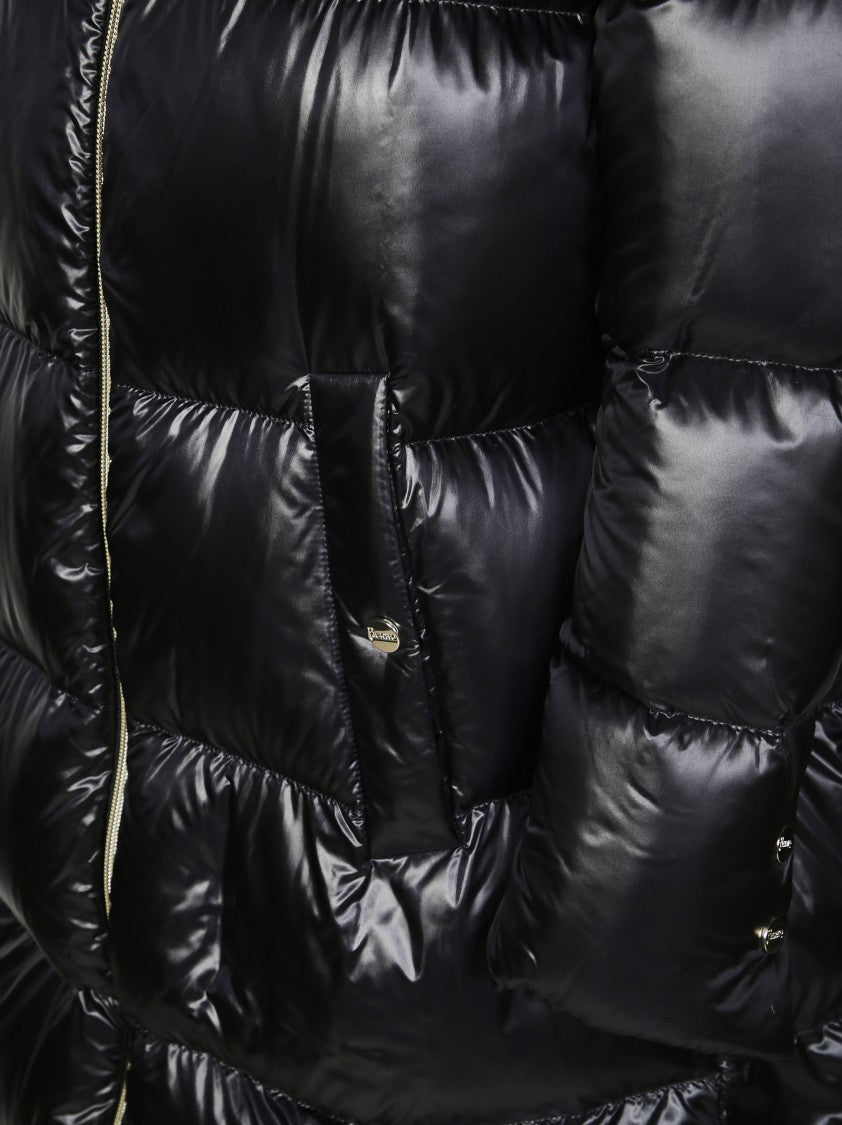 Herno Long Ultralight Puffer Coat With High Collar