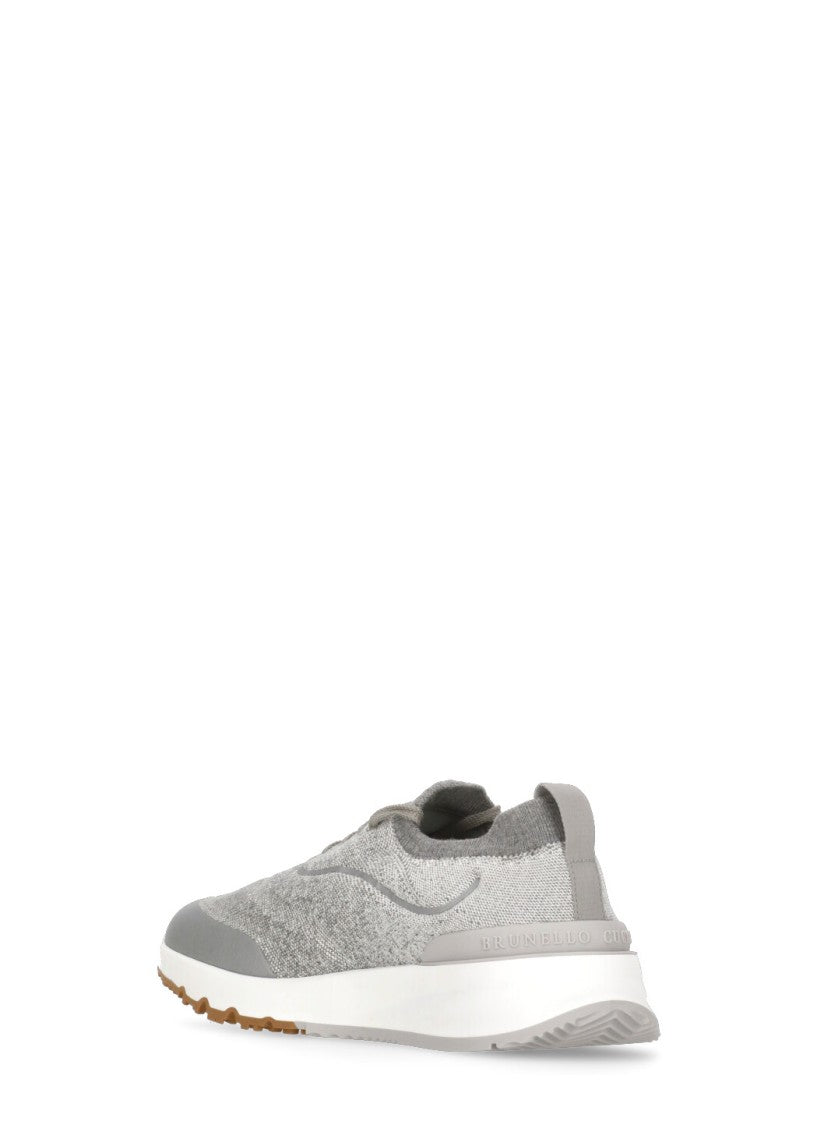 Brunello Cucinelli Grey Cotton Sneakers