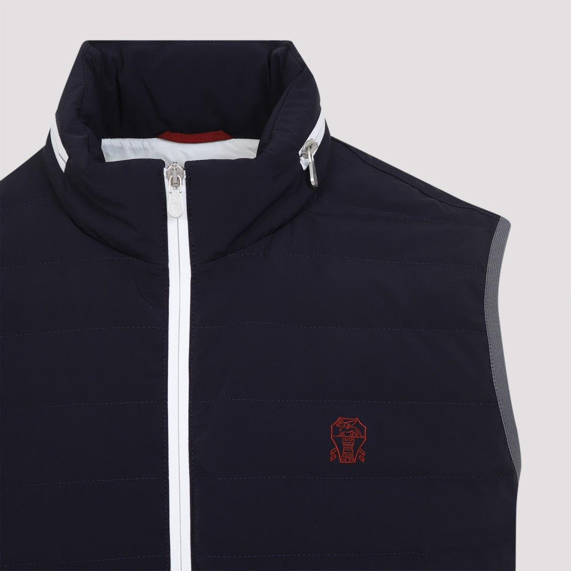 Brunello Cucinelli Padded Navy Blue Nylon Vest