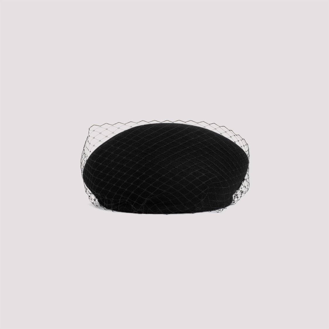 Maison Michel New Bonnie Veil Black Wool Felt Hat