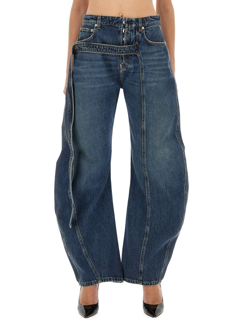 Jean Paul Gaultier Relaxed-Fit Low-Rise Jeans With Unique Side Zipper