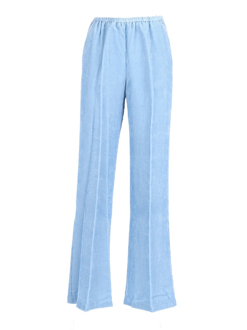 Forte Forte Essential Two-Thousand-Stripe Flowing Velvet Trousers