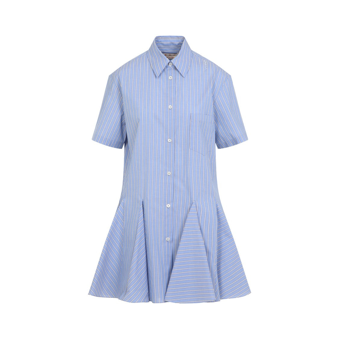 Marni Classic Button-Down Shirt Dress In Striped Cotton