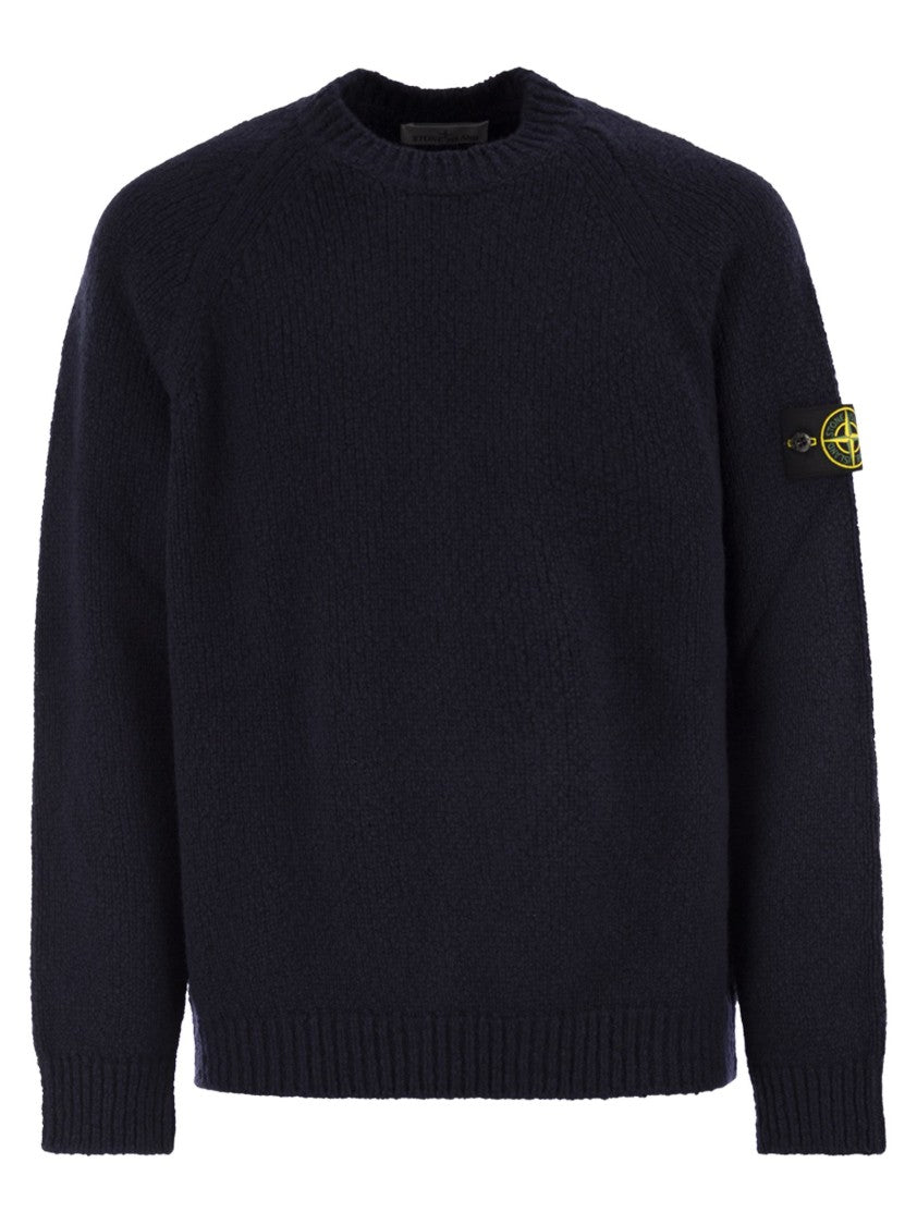 Stone Island Round Neck Jumper With Raglan Sleeves