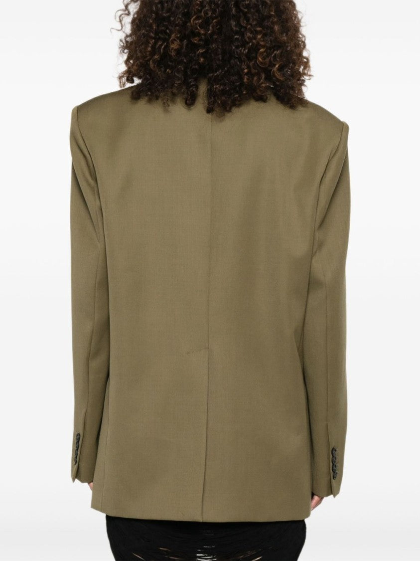 The Attico Structured Asymmetrical Jacket With High Collar