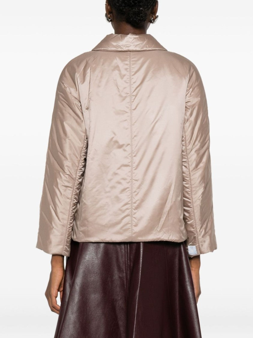Max Mara Cropped Boxy Beige Coat With Classic Collar