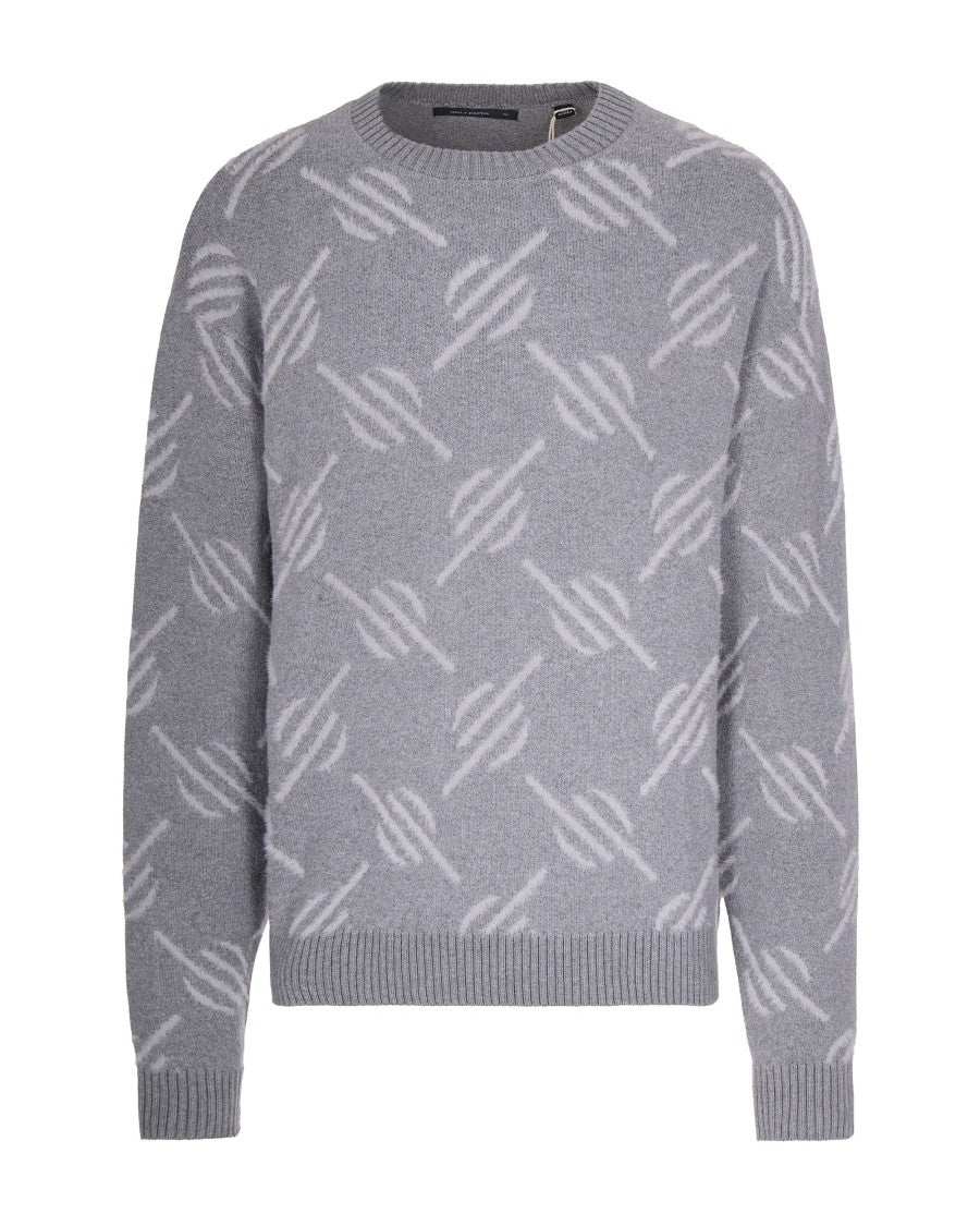 Daily Paper Monogram Cotton-Blend Crewneck Sweater With Ribbed Finishes