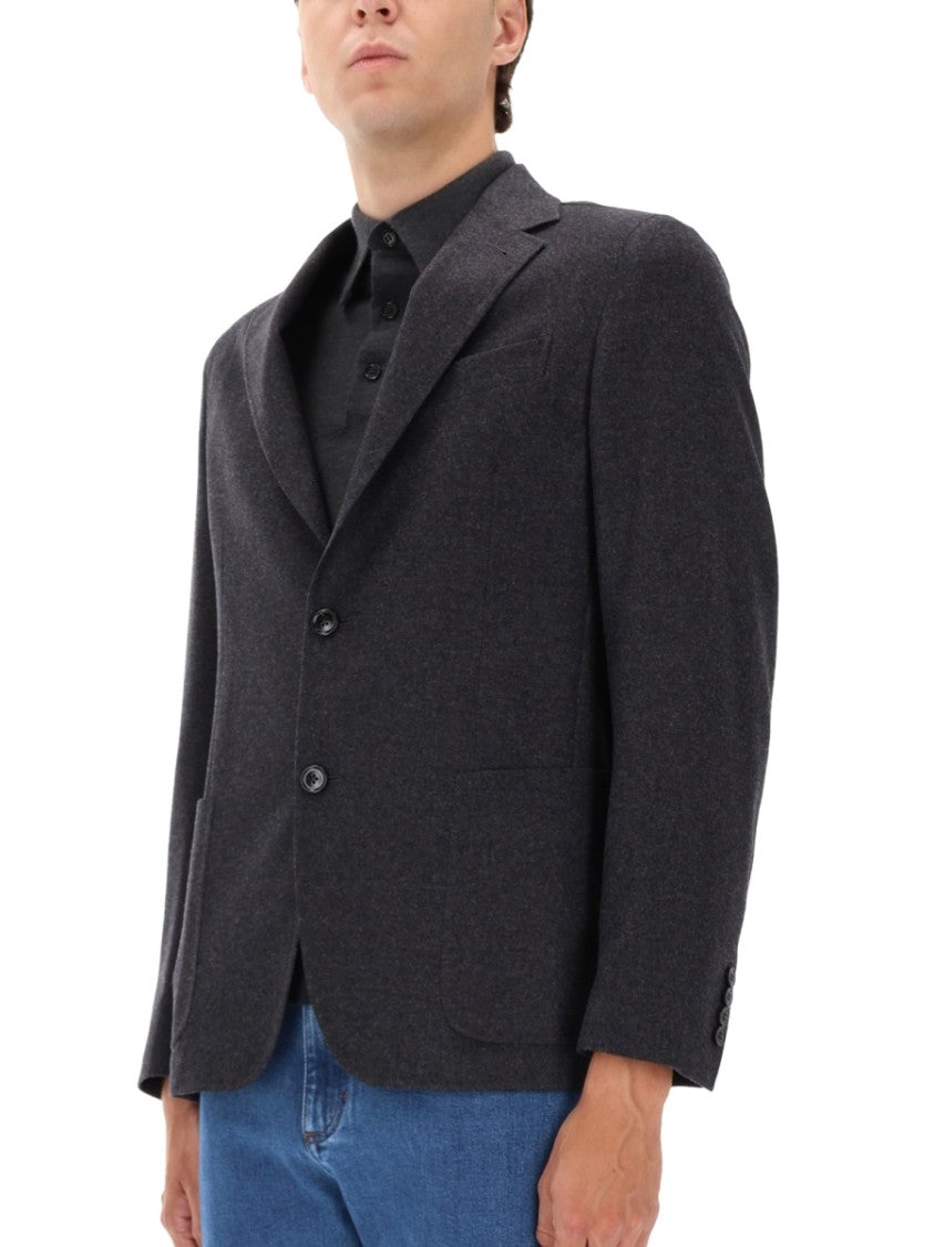 Zegna Tailored Grey Cashmere-Wool Blend Jacket With Minimal Seams