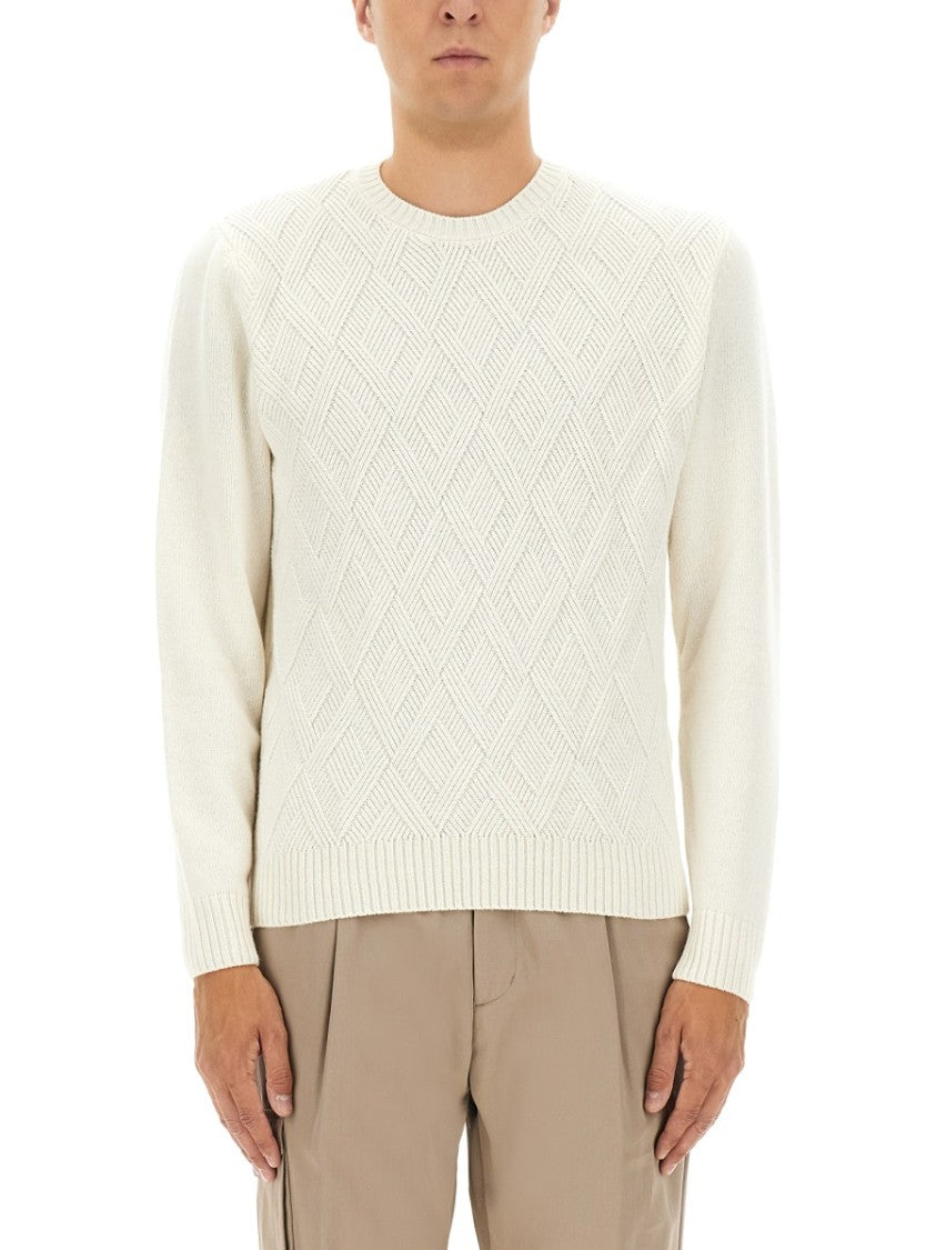 Herno Textured Diamond Knit Cashmere Sweater
