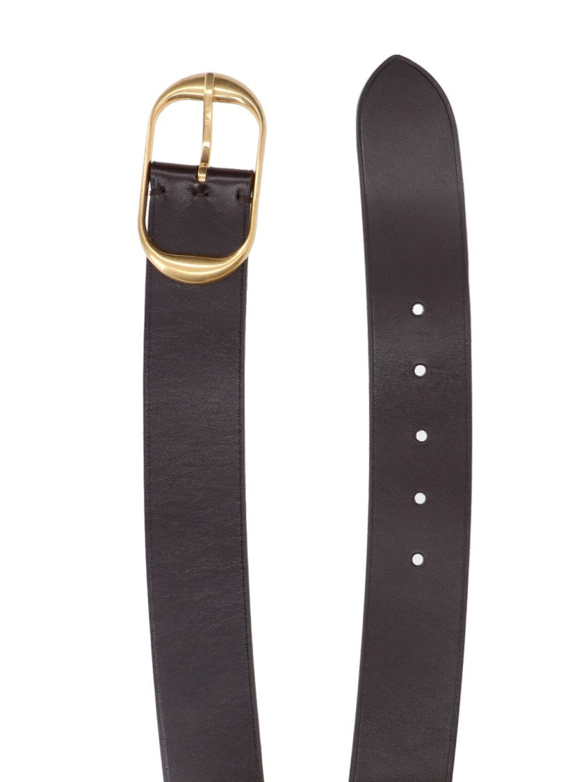 Nili Lotan Wide Dark Brown Leather Belt