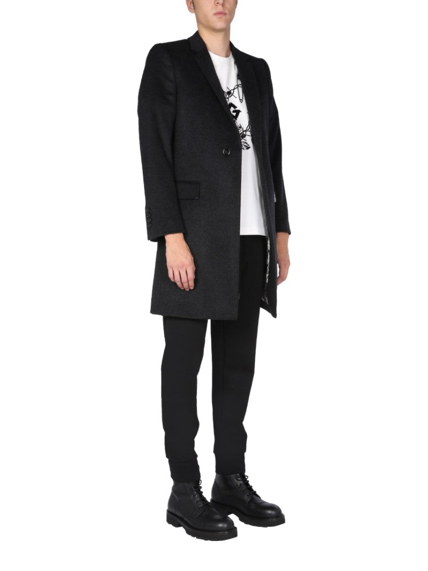 Dolce & Gabbana Single-Breasted Velours Coat
