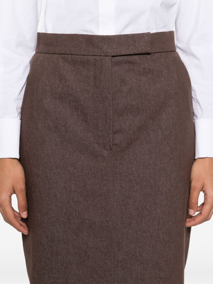Max Mara High-Waisted Brown Tailored Maxi Skirt