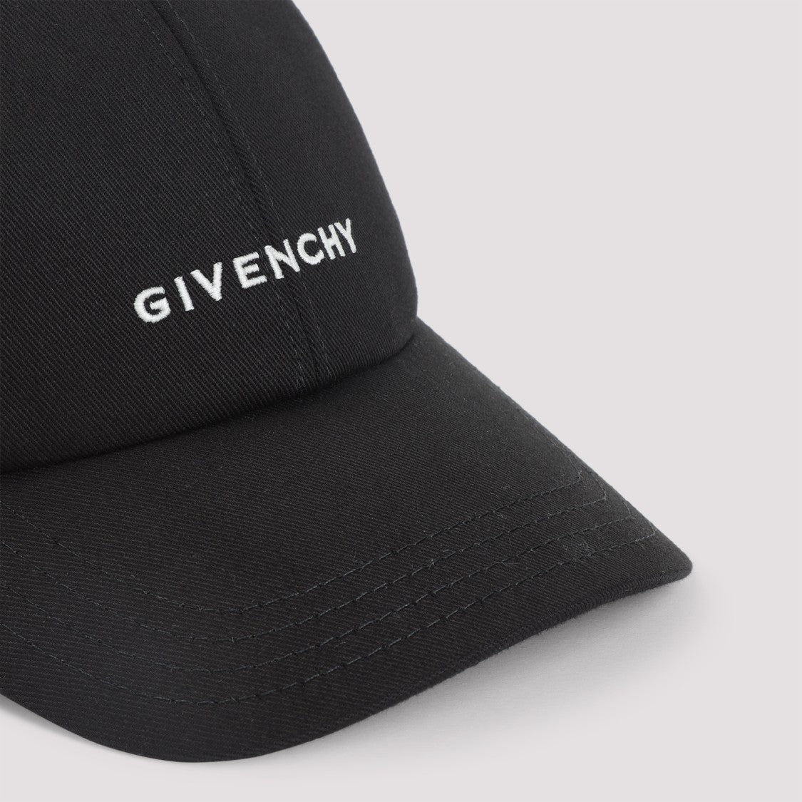Givenchy Black Cotton Curved Cap