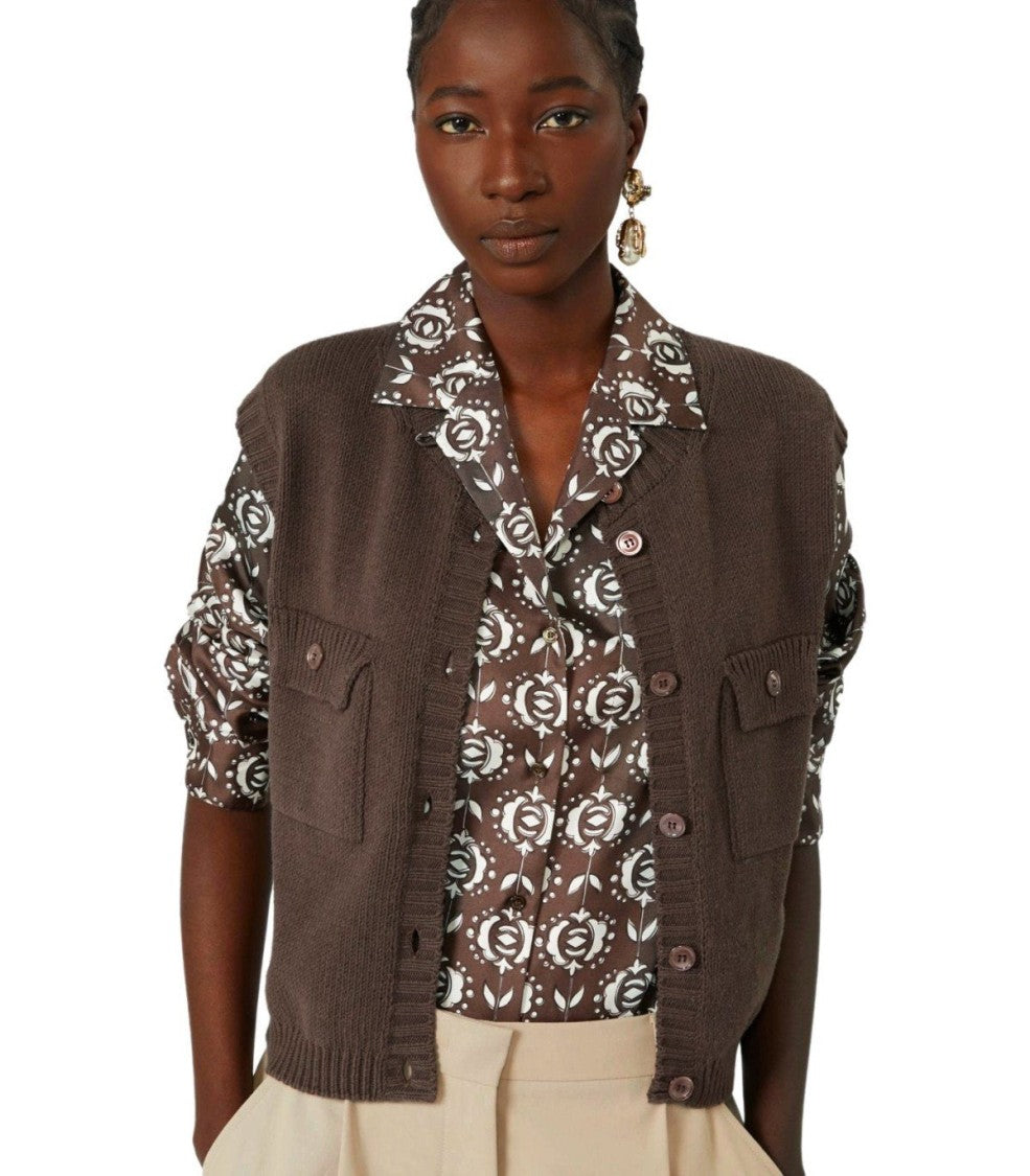 Max Mara Caprara Brown Knitted Vest