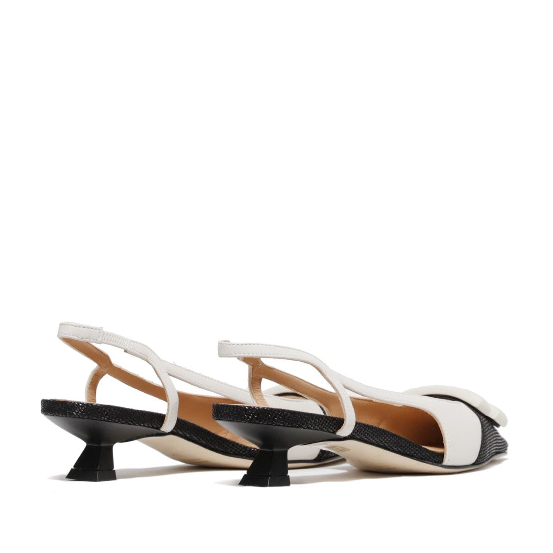 Chantal Low Slingback In Soft White Leather