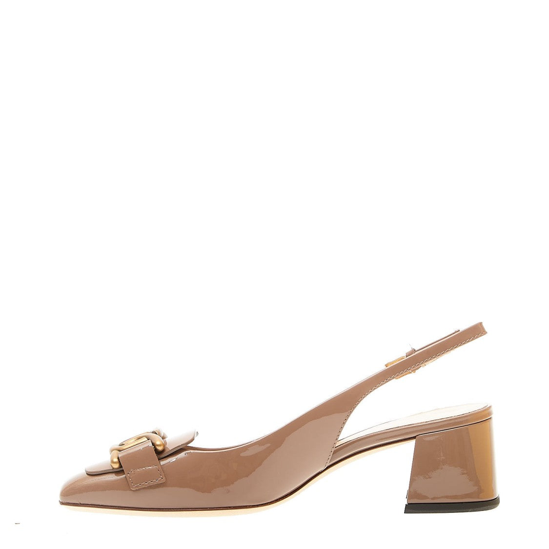 Tod's Slingback With Gold Buckle In Soft Dove Gray
