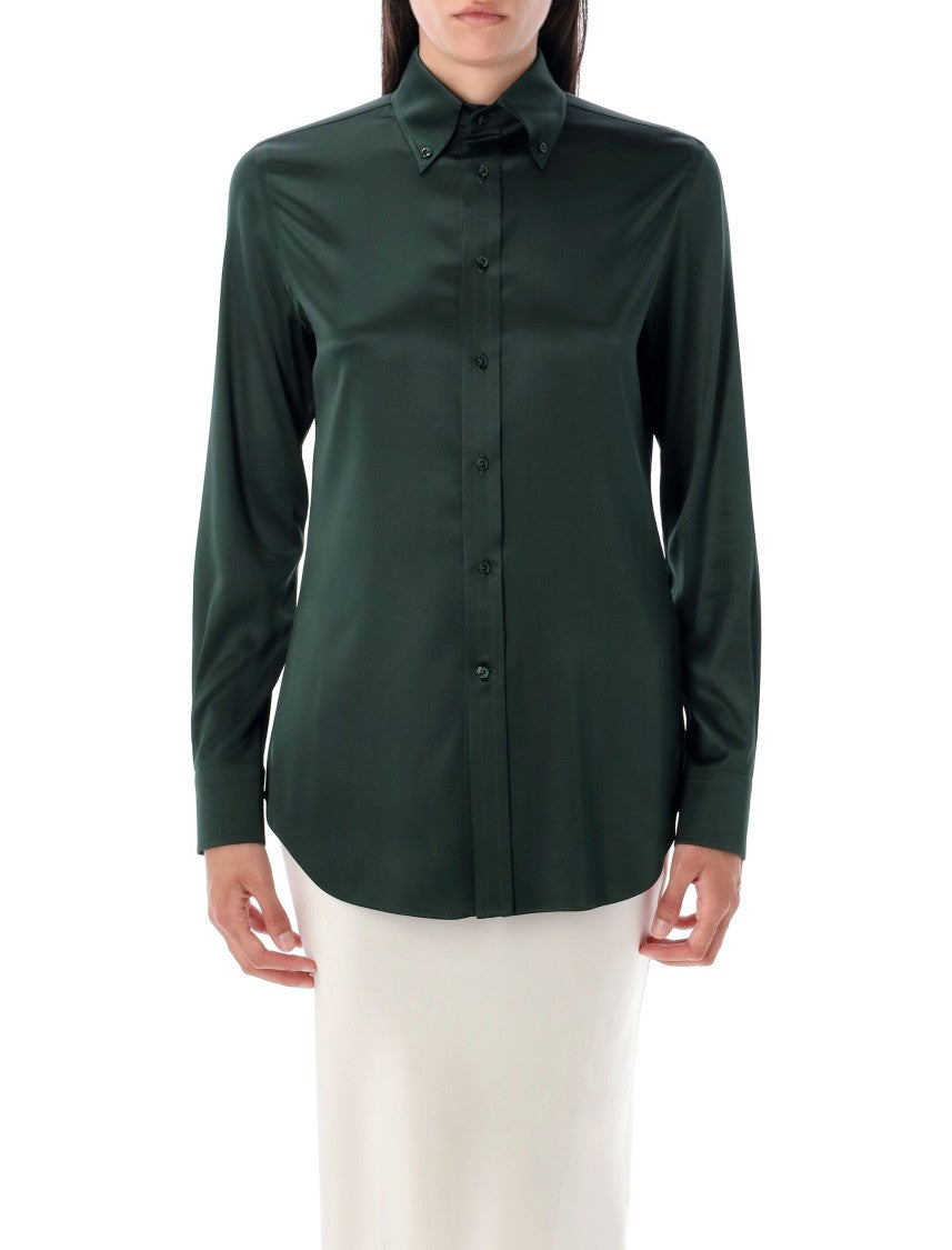 Polo Ralph Lauren Long-Sleeved Silk Shirt With Classic Collar