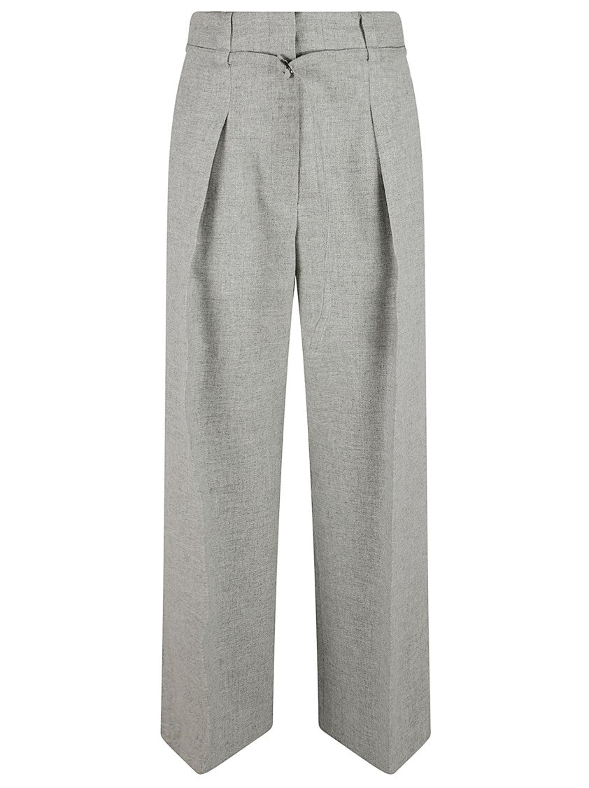 Brunello Cucinelli Pleated Front Light Grey Trousers
