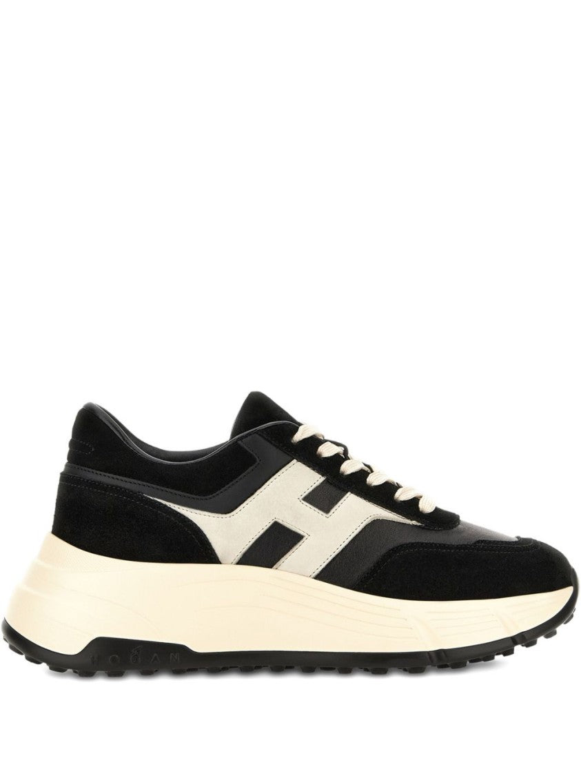 Hogan Nero E Bianco Sneakers With Textured Finish