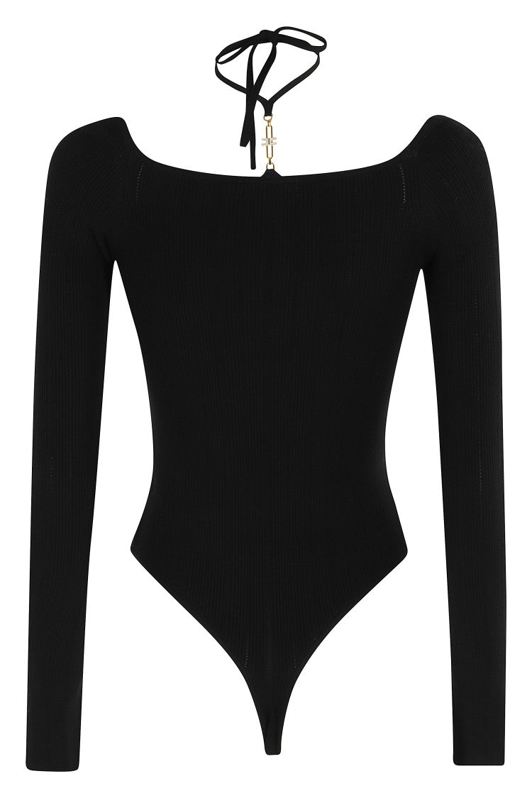 Elisabetta Franchi Fitted Body Tricot With Sculpted Neckline