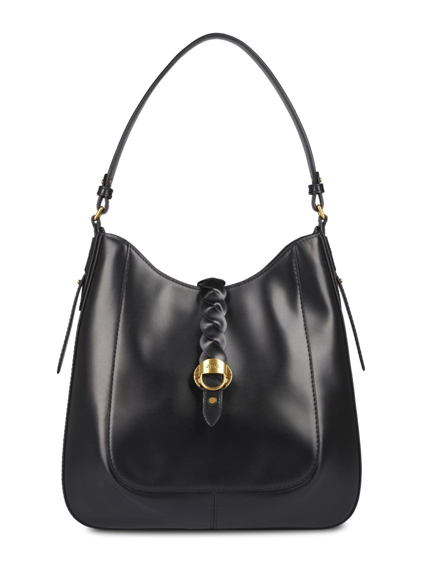 Isabel Marant Black Hobo Bag With Braided Detail And Adjustable Strap