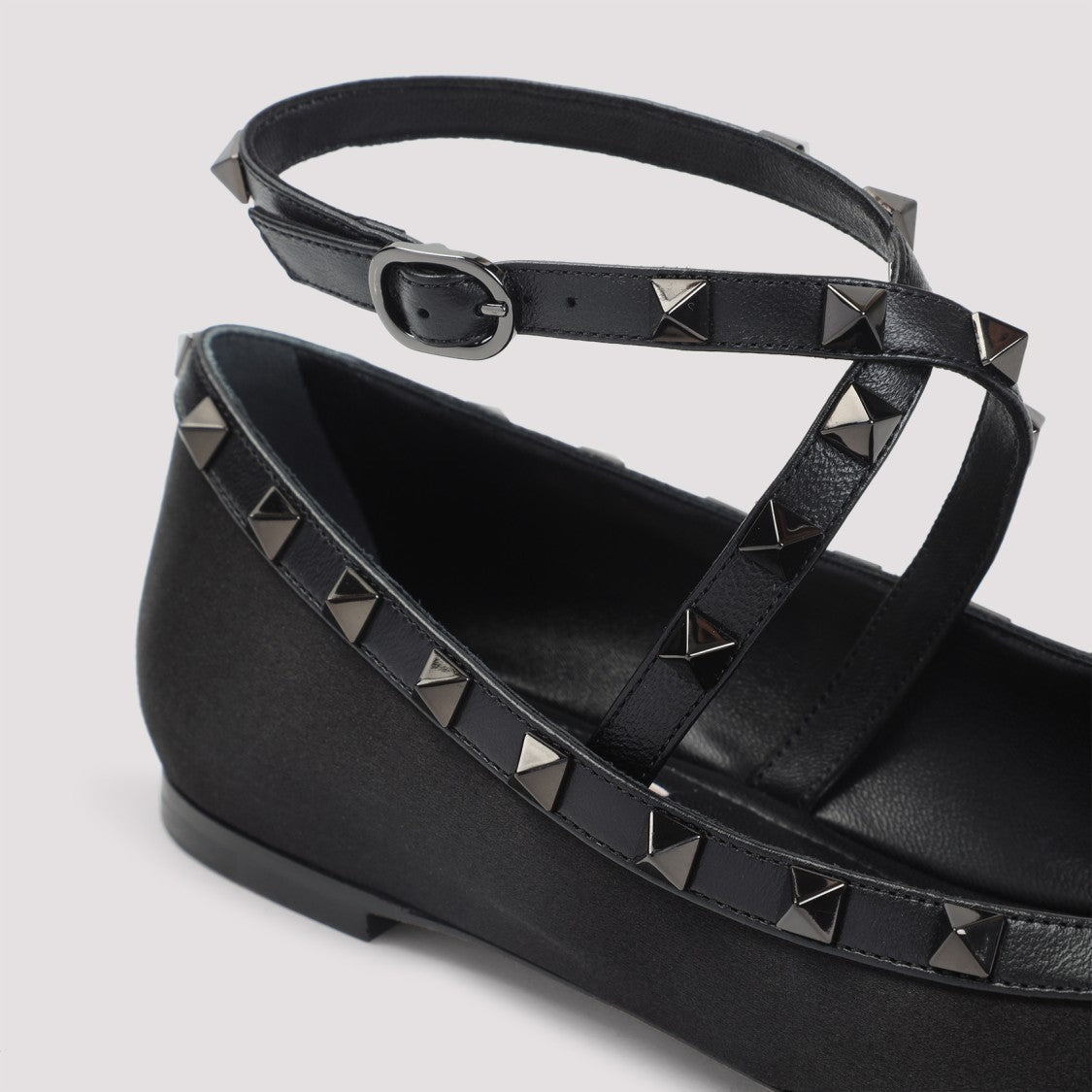 Valentino Garavani Black Satin Ballerinas