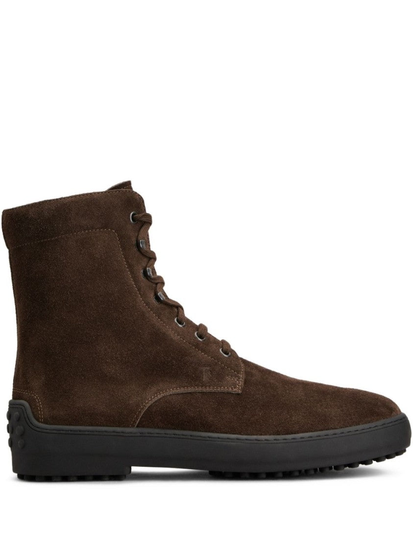 Tod's Brown Suede Flat Shoes