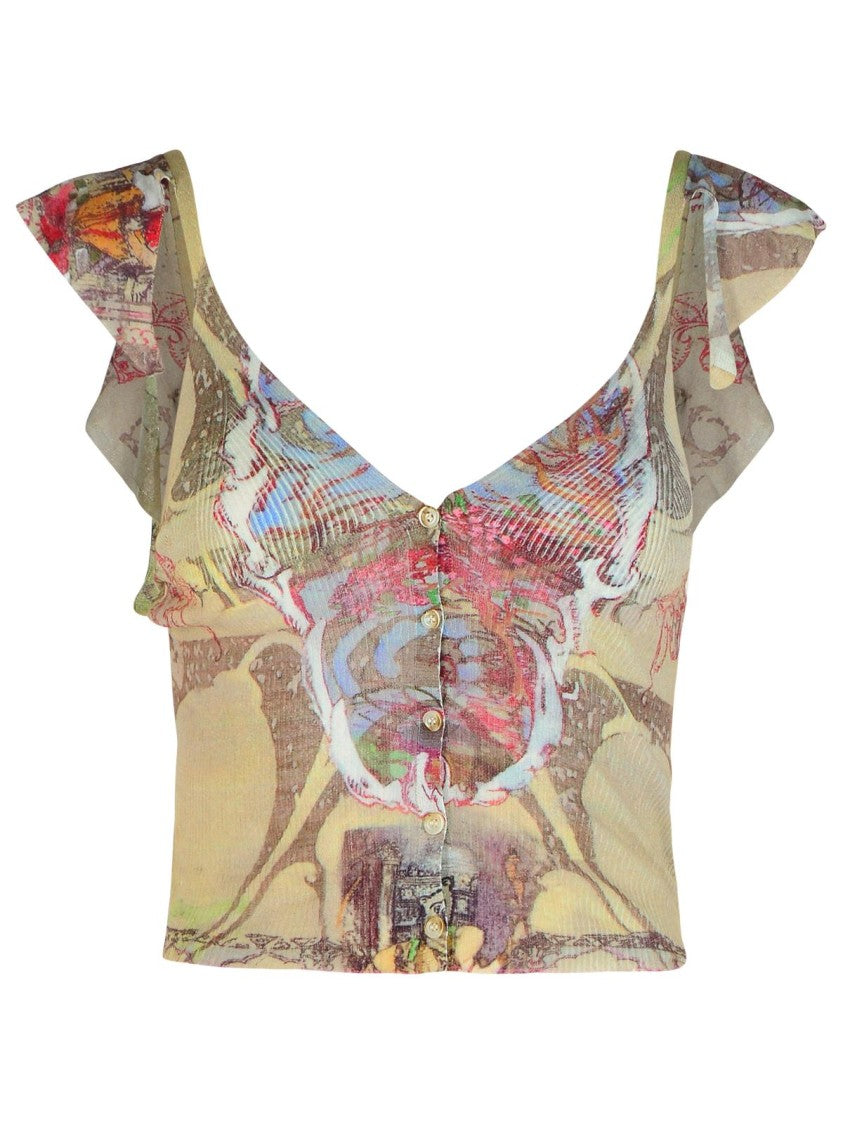 Diesel Fiore' Multicolor Cotton Blend Top