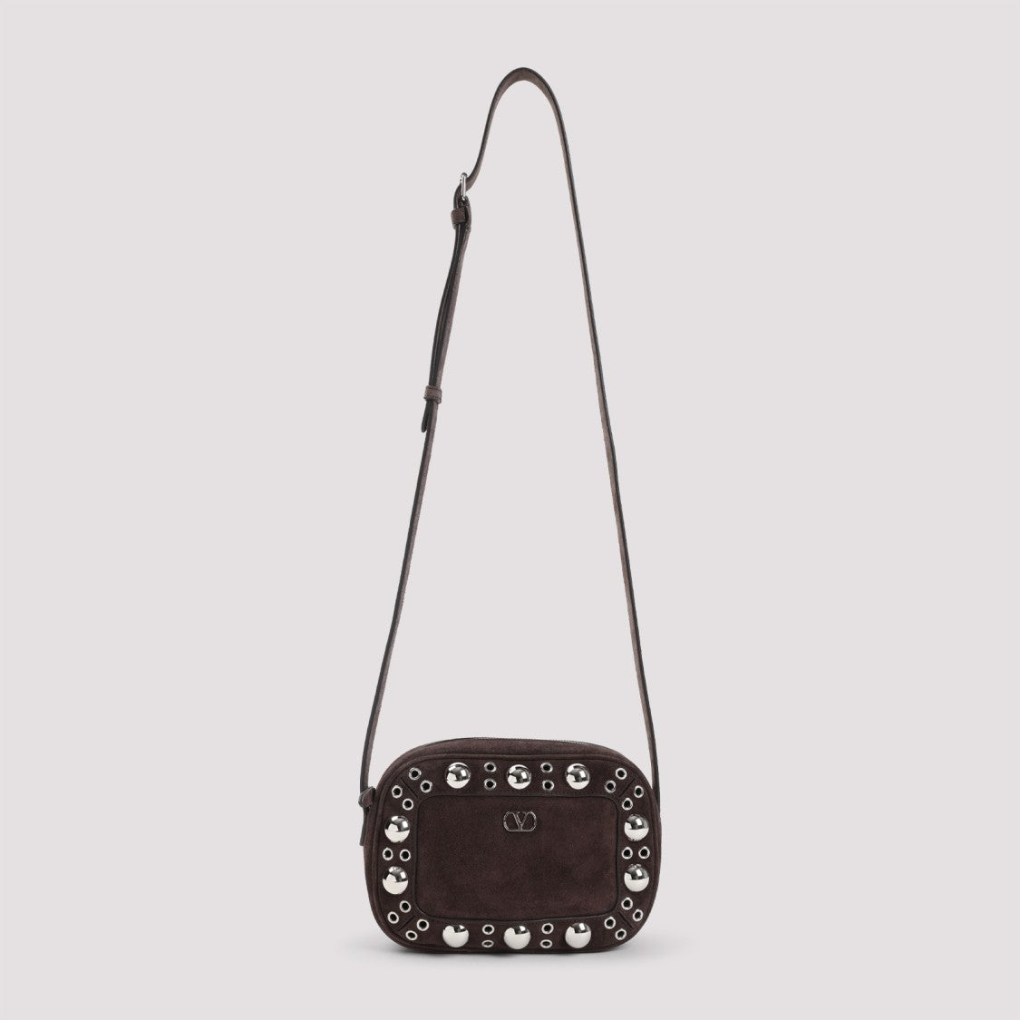 Valentino Garavani Testa Di Moro Brown Cow Suede Leather Nellcote Cross Body Bag