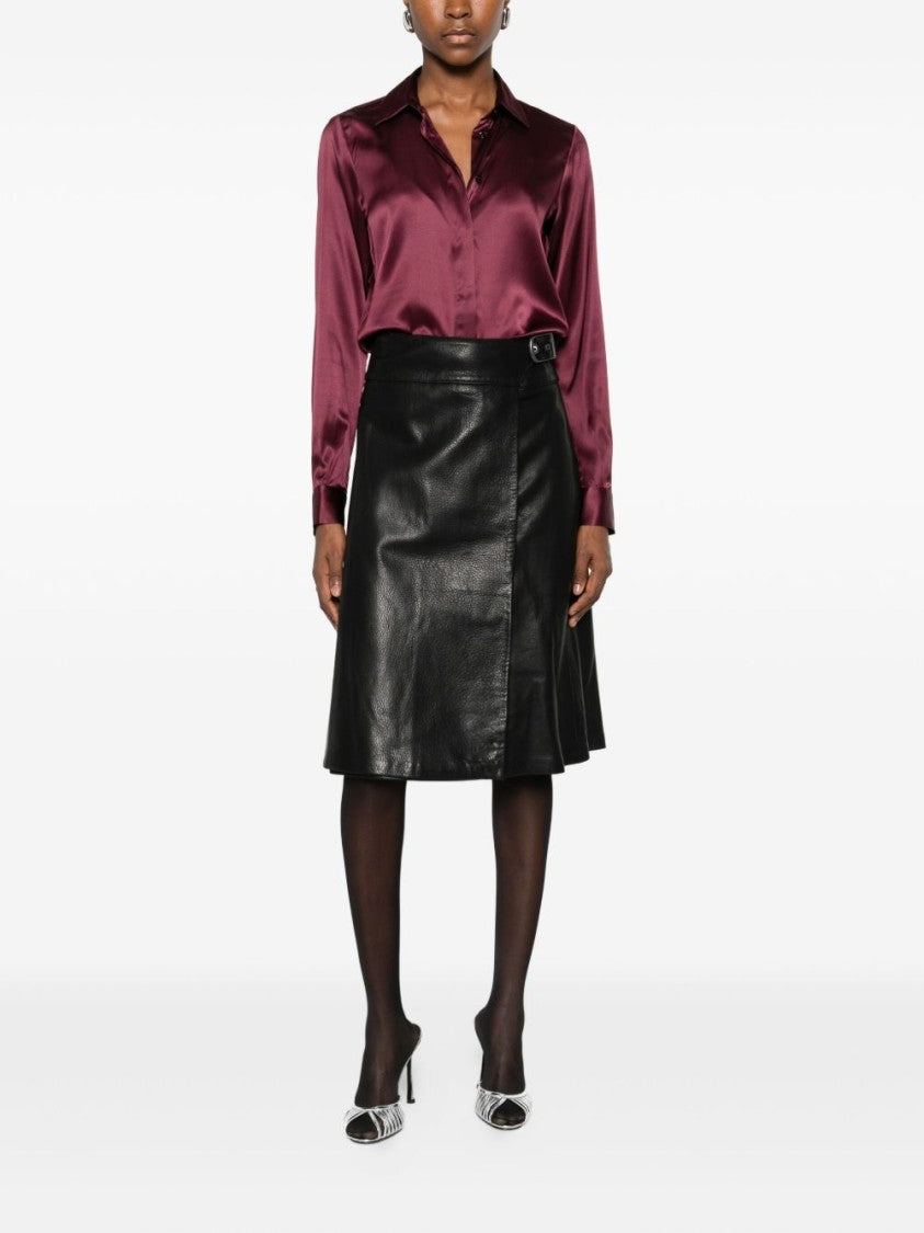 Tagliatore Violet Silk Blend Shirt With Tailored Fit
