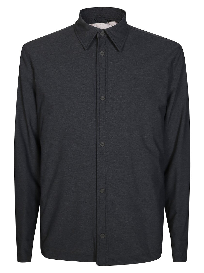 Herno Minimalist Black Shirt Jacket With Classic Collar