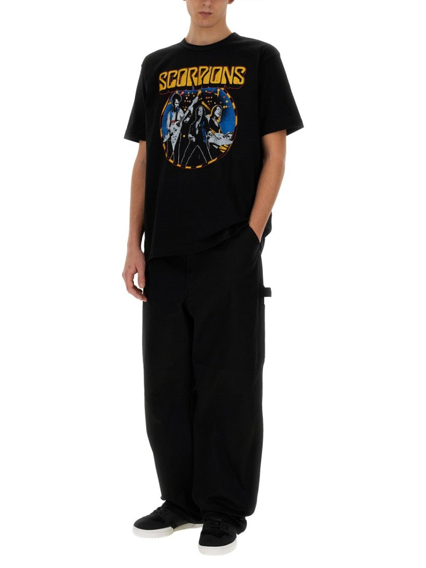 Junya Watanabe Relaxed Fit Black Graphic Print T-Shirt