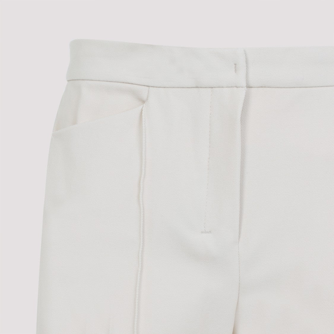 Max Mara Tailored White Trousers With Subtle Pleats And Clean Finish