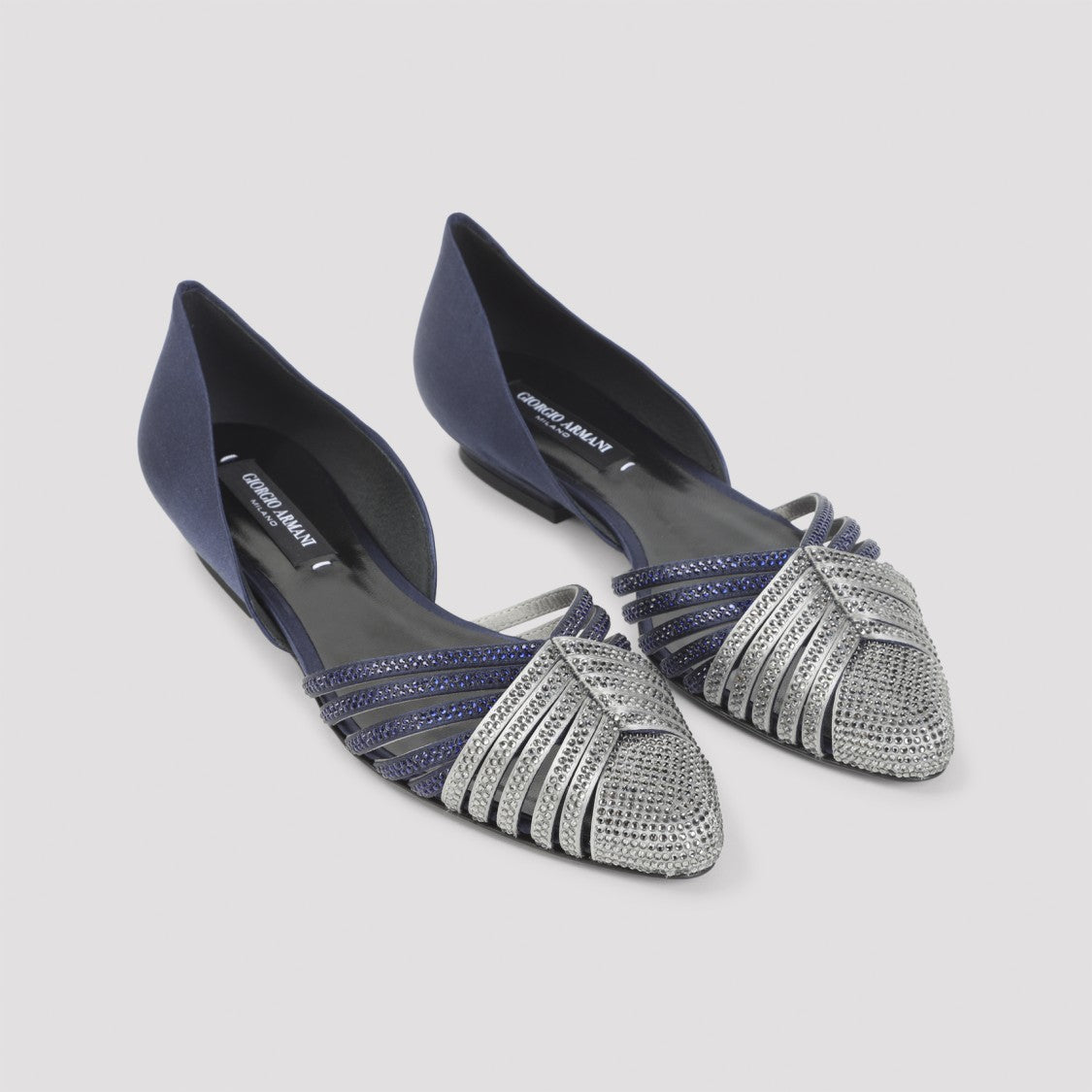 Giorgio Armani Pointed Toe Viscose-Silk Ballerinas