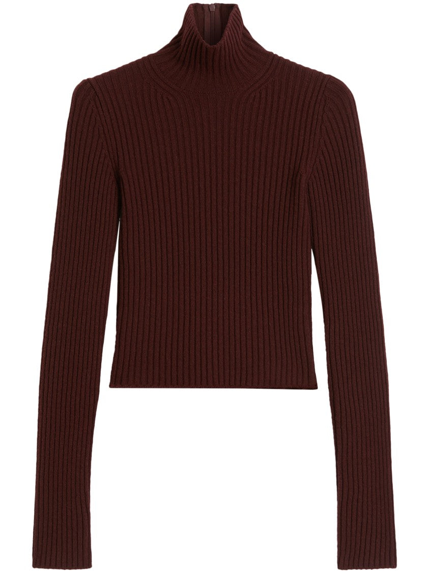 Max Mara Cable Knit Pullover Sweater With Ribbed Trimmings