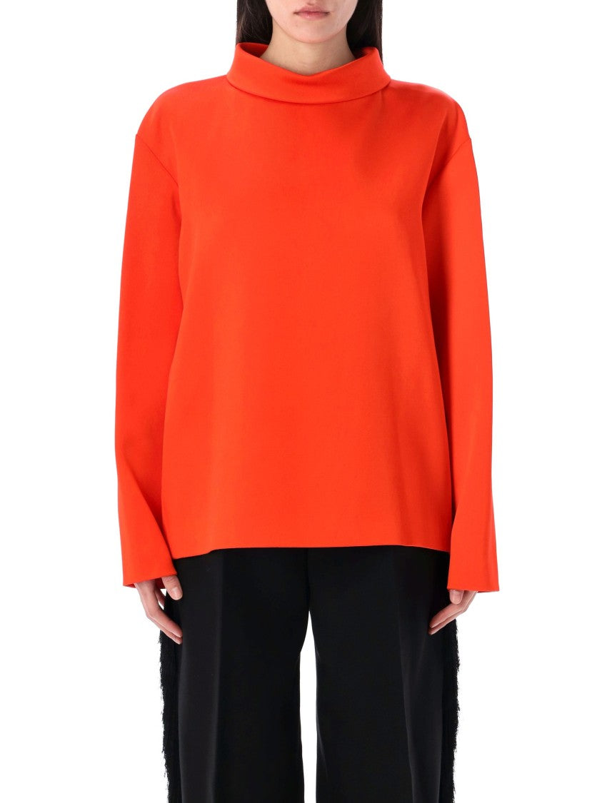 Carven Vibrant Orange Long-Sleeved Top