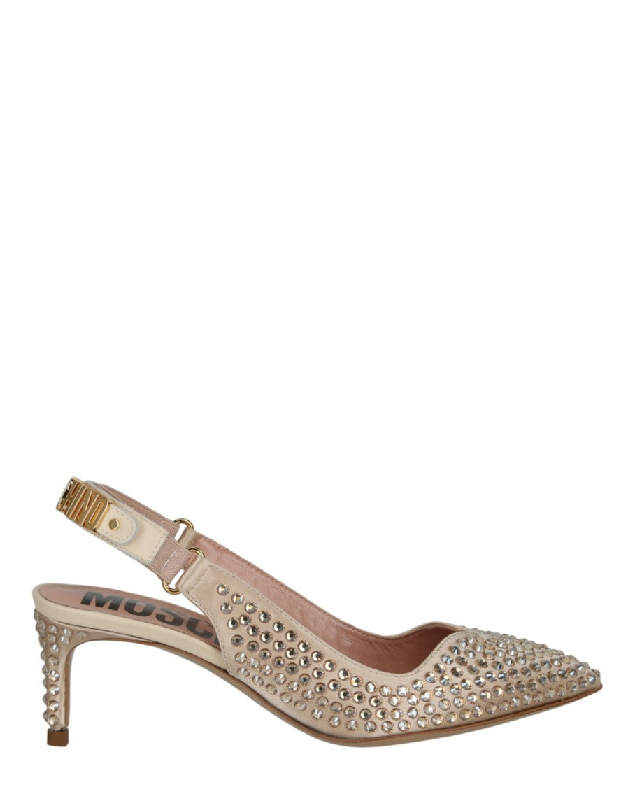 Moschino Crystal Embellished Kitten Heels
