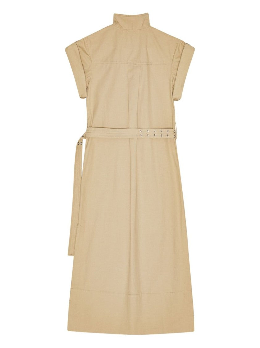 Ganni Structured Midi Dress With High Collar