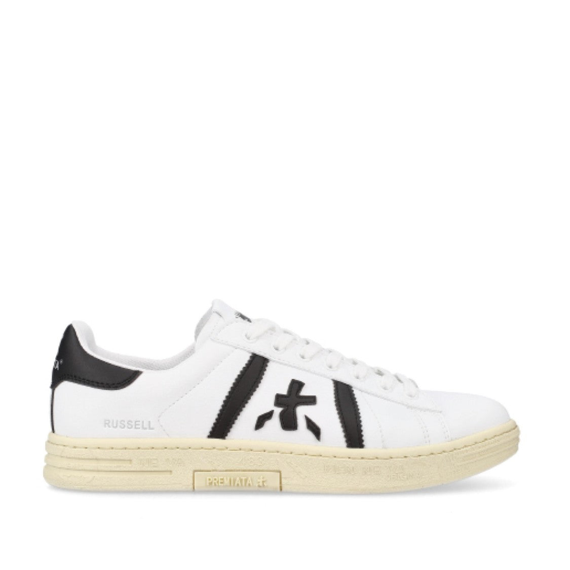 Premiata Russell Sneakers In White Leather Top Black