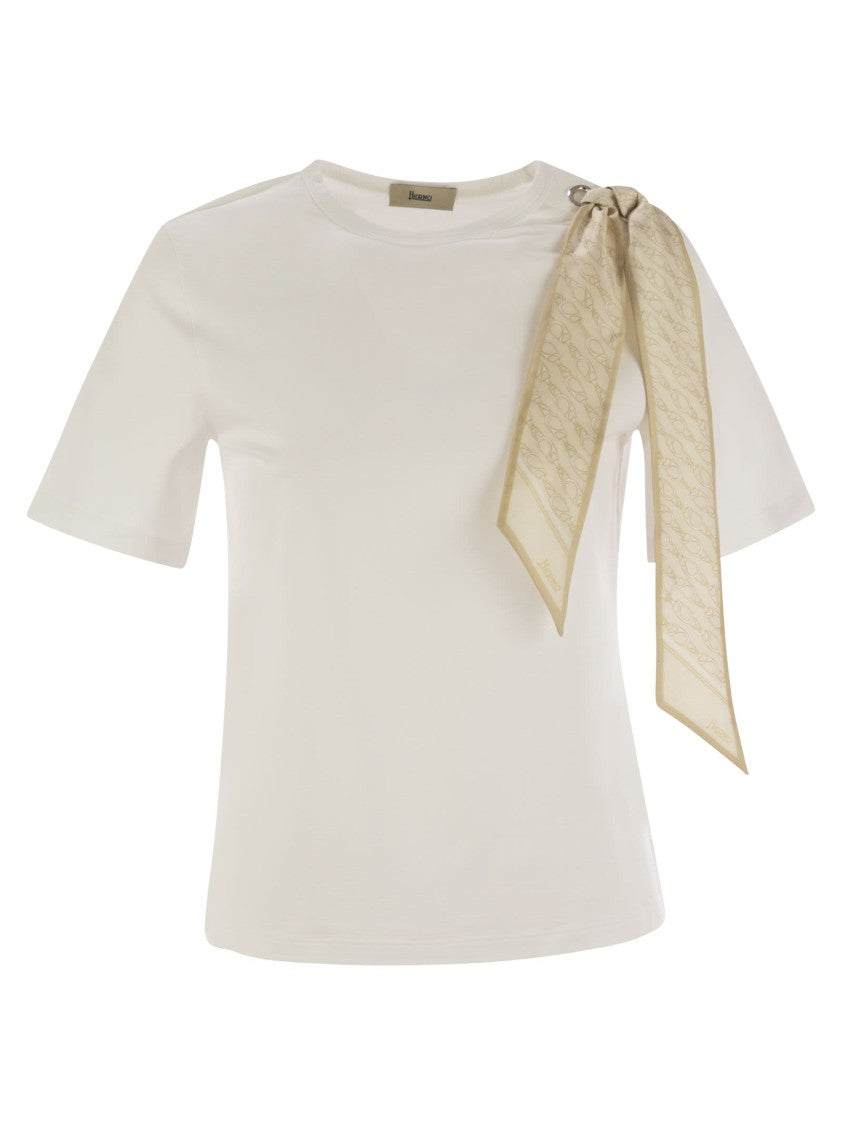 Herno T-Shirt With Shoulder Scarf
