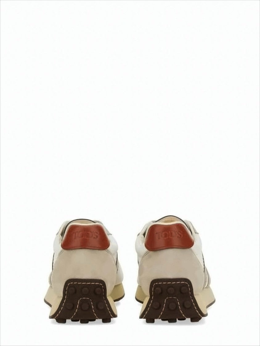 Tod's Lace-Up Sneakers With Smooth Leather And Suede Panels