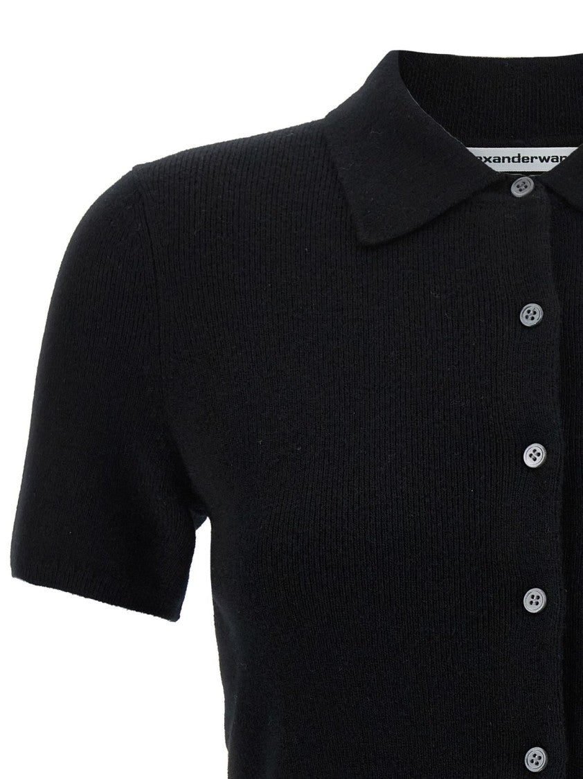 Alexander Wang Polo-Style Cardigan With Knit Logo Patch