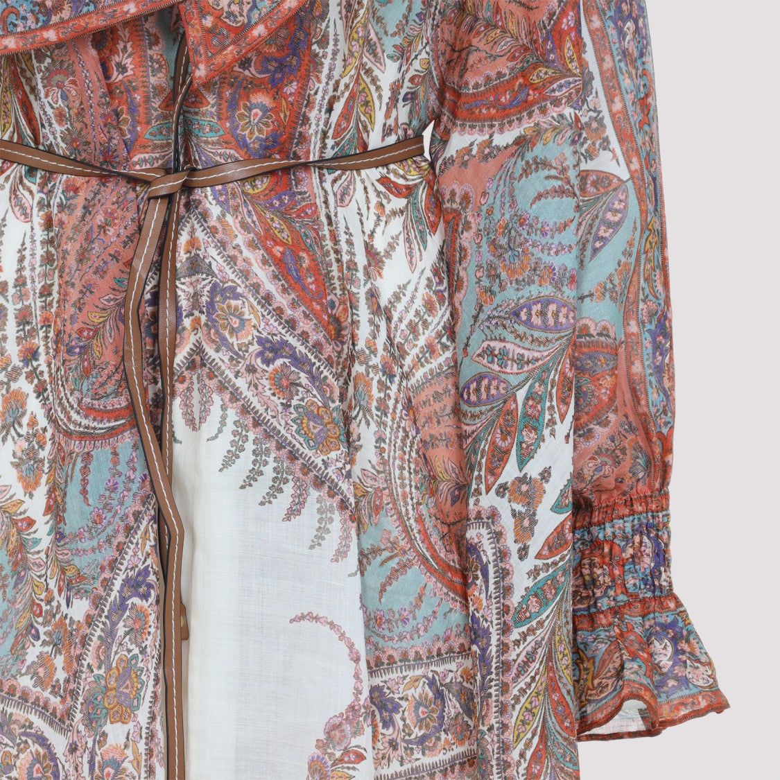 Zimmermann Rhiannon Multicolor Ramie Midi Dress