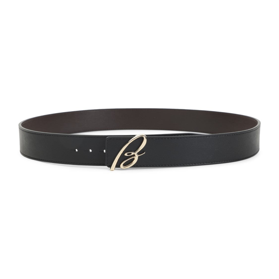 Brioni B Logo Reversible Black And Brown Leather Belt