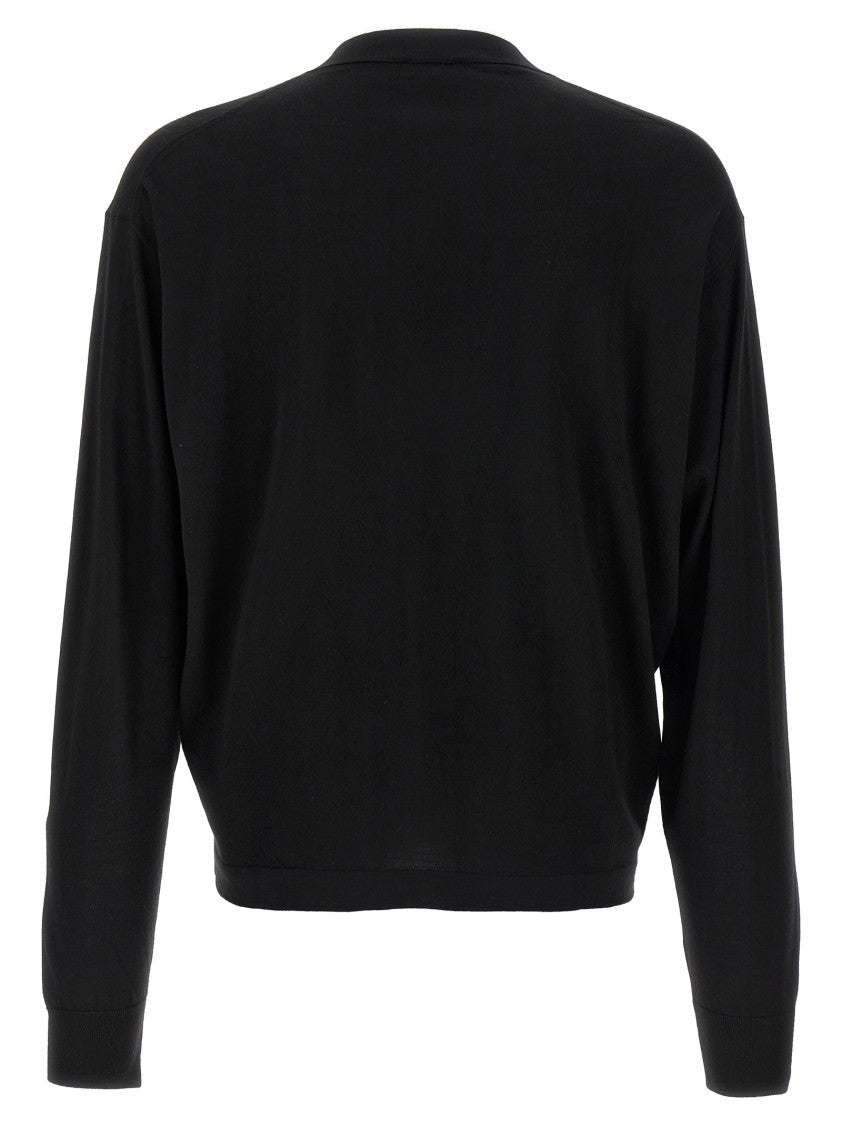 Saint Laurent V-Neck Wool Cardigan With Button Closure