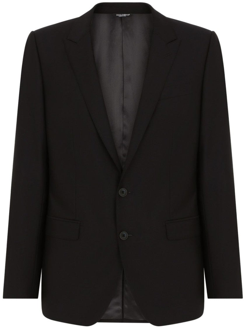 Dolce & Gabbana Tailored Black Suit With Notch Lapels And Straight-Cut Trousers