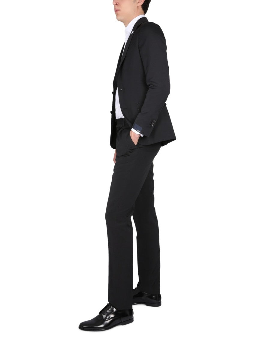 Lardini Single-Breasted Tailored Black Jacket