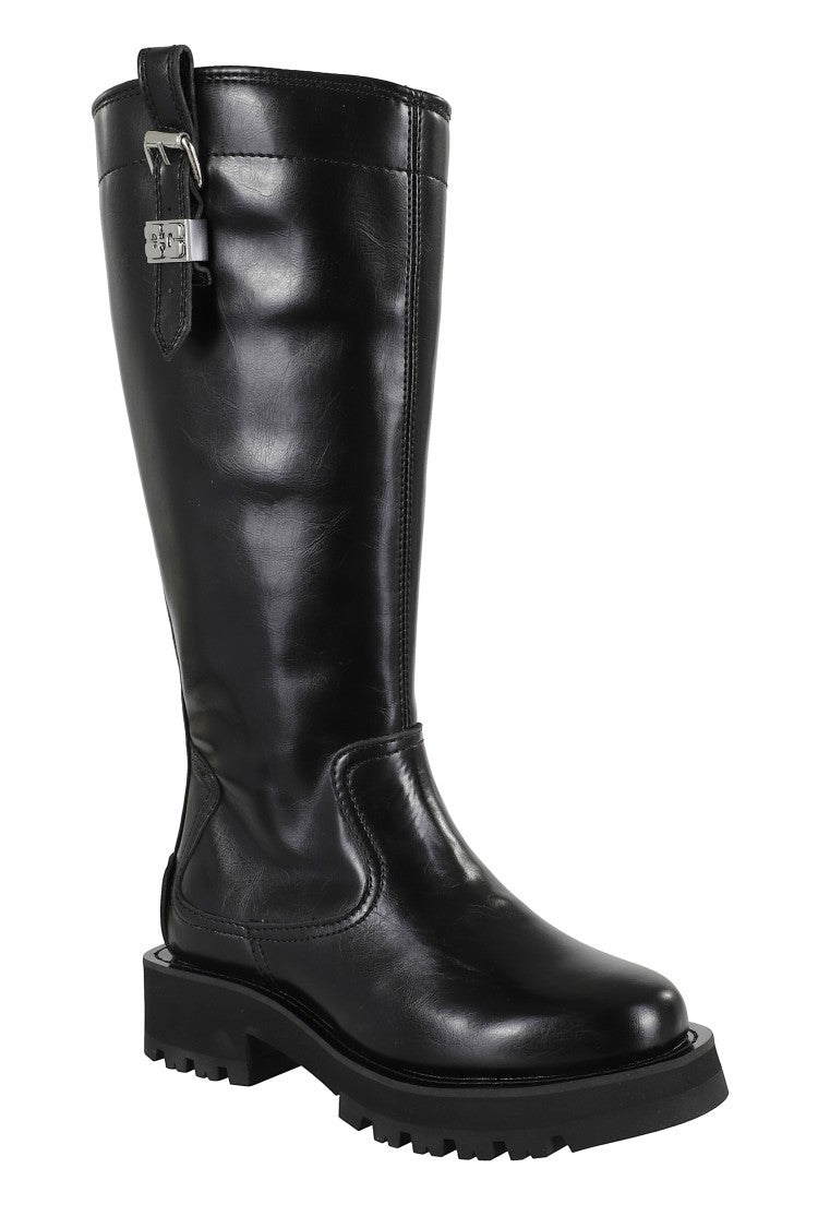Ganni Studs High Boot Crinkle