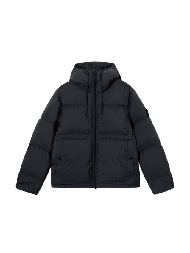 Stone Padded Black Parka With Water-Resistant Nylon Ripstop