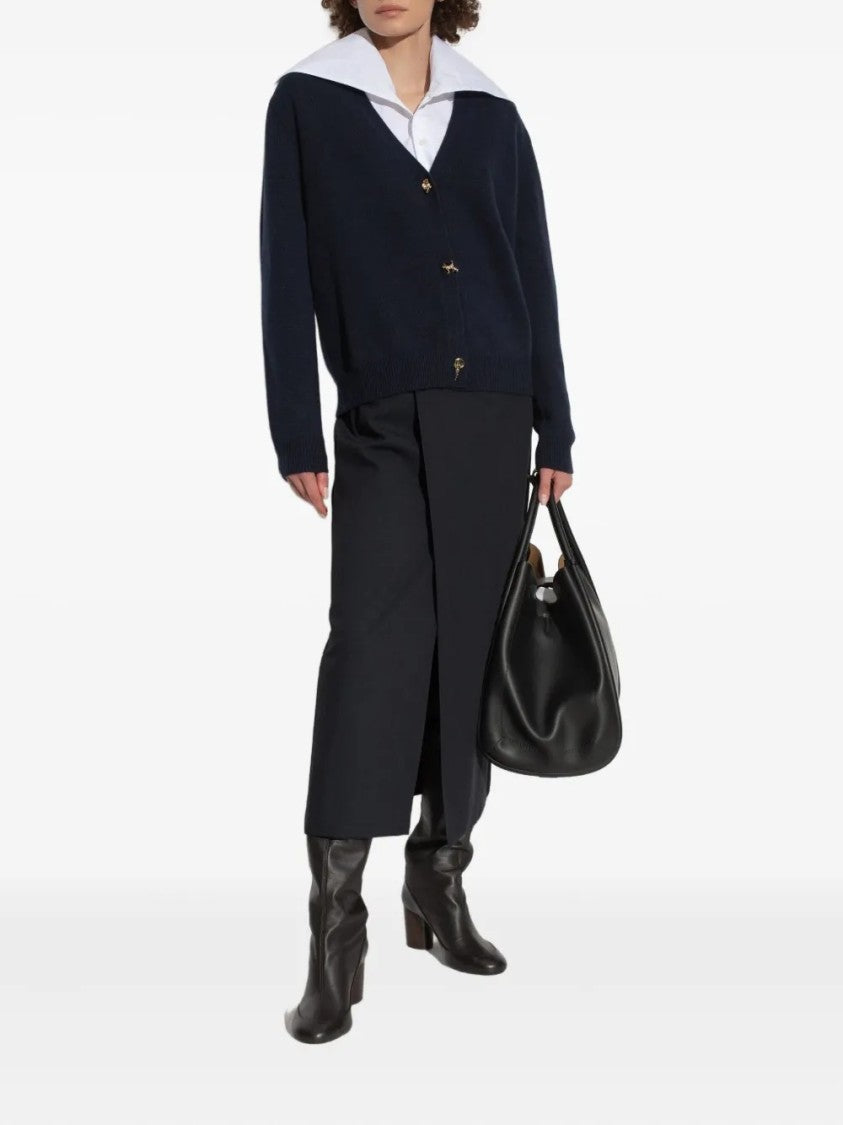 Fabiana Filippi Deep V-Neck Cardigan With Decorative Buttons